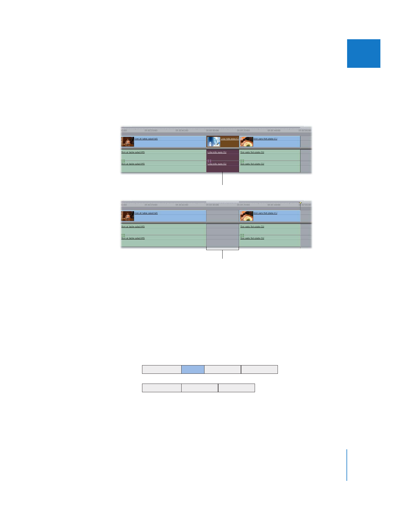 リップル編集を使って削除する（ギャップを残さない） - Final Cut Pro 6
